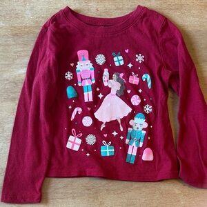 The Children's Place Burgundy Long-Sleeve Nutcracker & Ballerina Graphic Tee